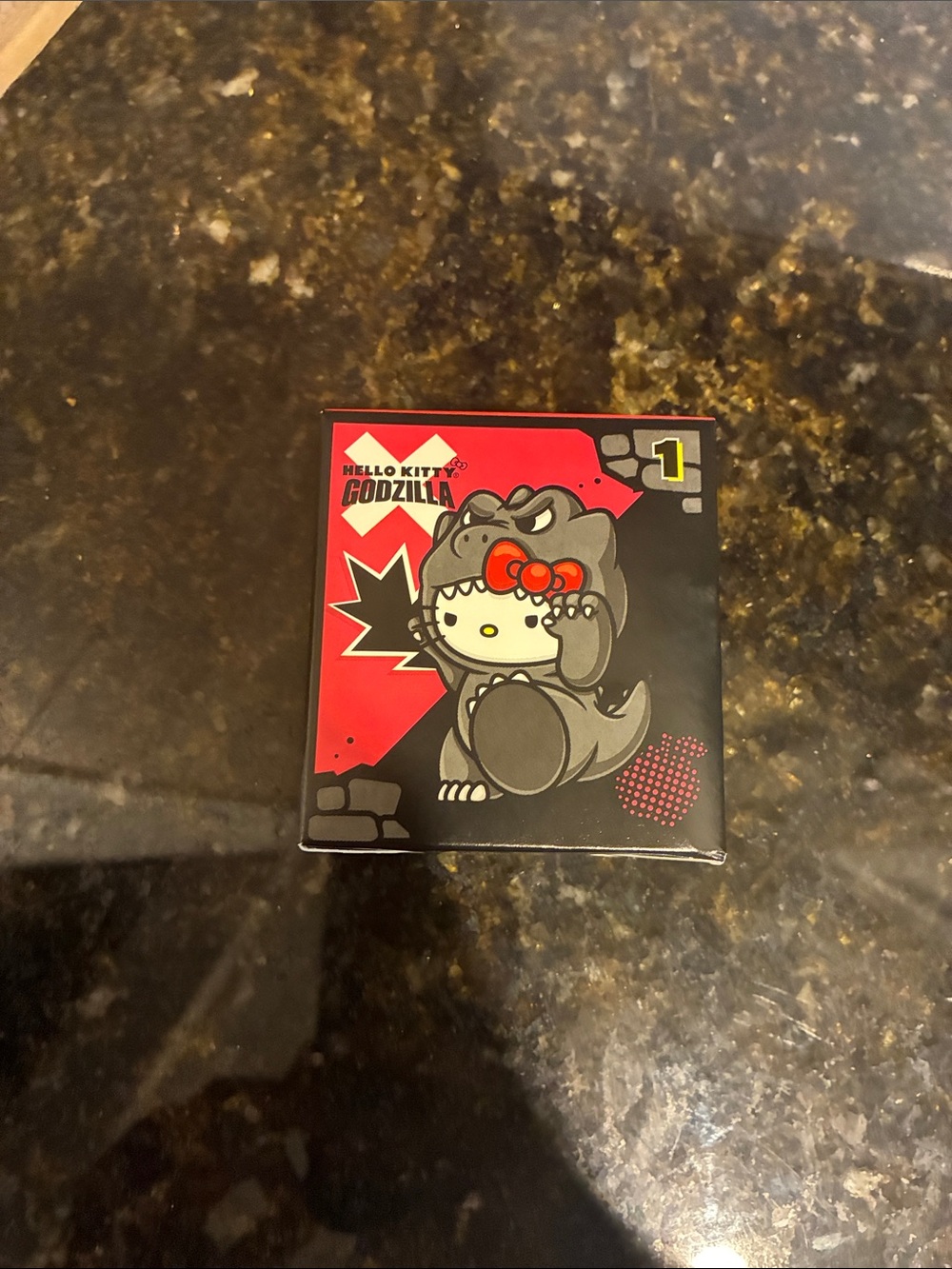Hello Kitty Godzilla Figure in Black and Red